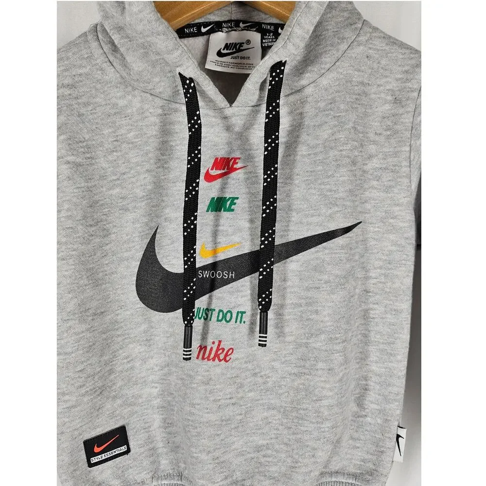 NIKE TODDLER BOY'S STYLE ESSENTIALS SWOOSH JUST DO IT GRAY HOODIE SIZE 1-2 YEARS